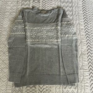 LOFT Heather Gray Knit Sweater